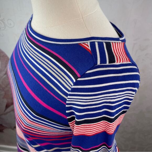 Liz Claiborne NWT Striped T-shirt button up sleeves - Picture 4 of 8